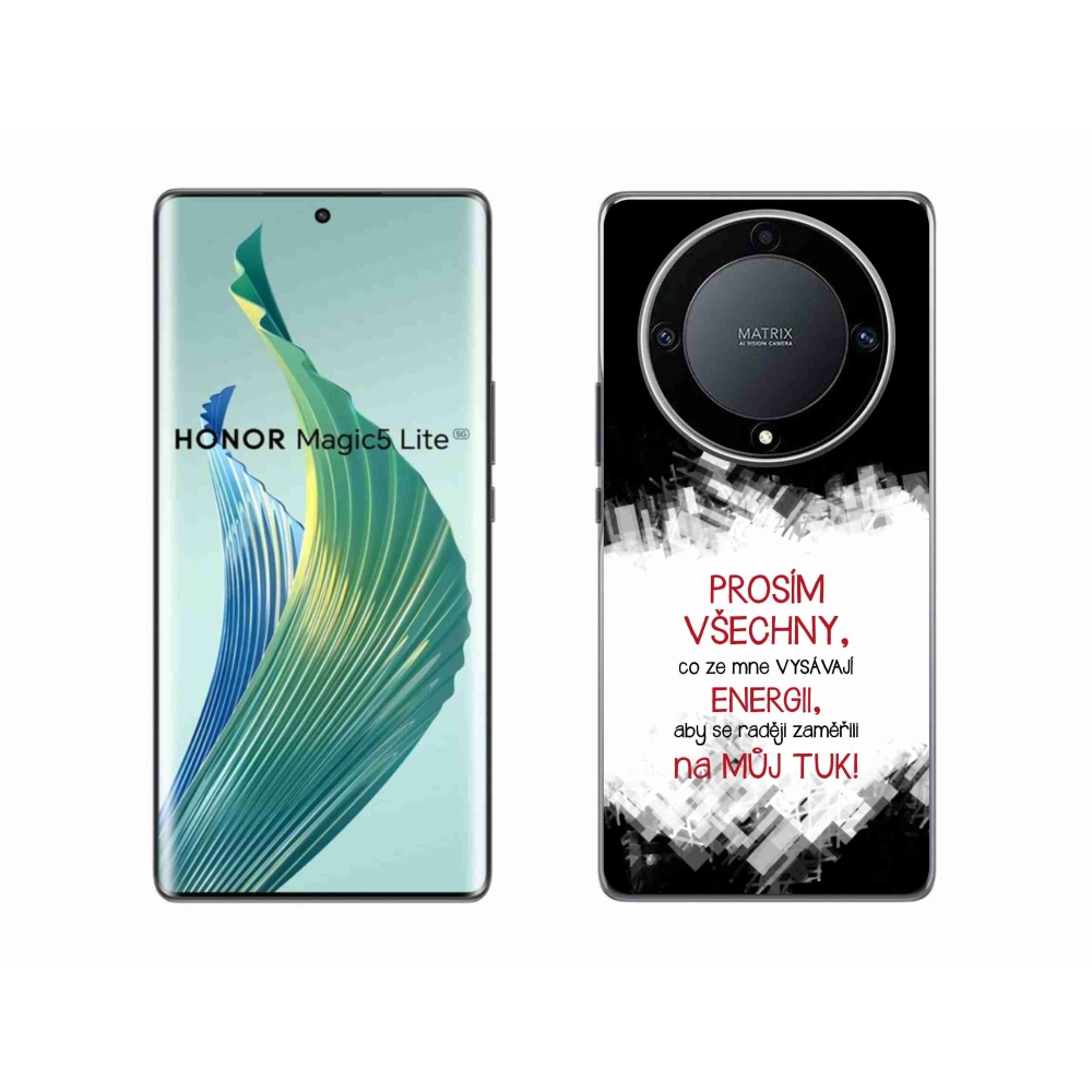 Gélový kryt mmCase na Honor Magic 5 Lite 5G - vtipný text 1 červený