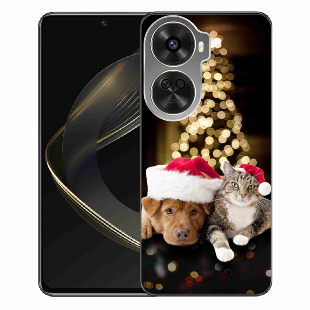 Gélový kryt mmCase na Huawei Nova 12 SE - vianočný pes a mačka