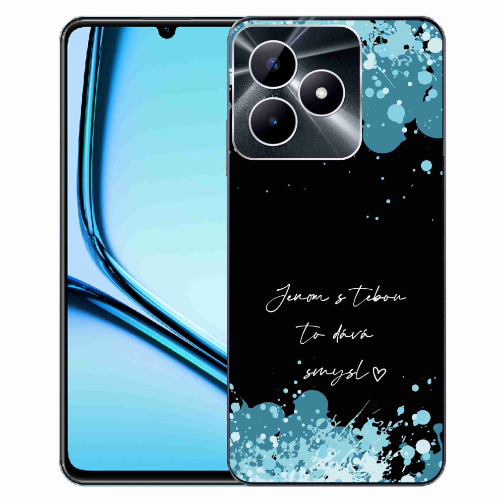 Gélový kryt mmCase na Realme Note 50 - zamilovaný text čierne pozadie