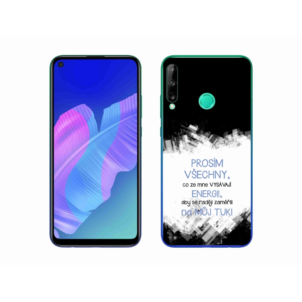 Gélový kryt mmCase na Huawei P40 Lite E - vtipný text 1 modrý
