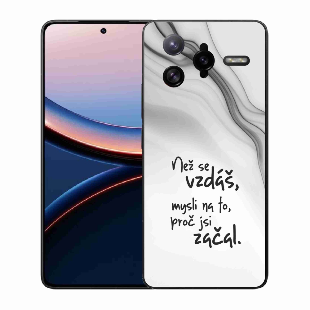 Gélový kryt mmCase na Xiaomi Poco F7 Ultra - citát 2 biele pozadie