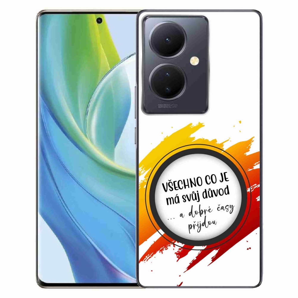 Gélový kryt mmCase na Vivo V29 Lite 5G - citát 3 biele pozadie