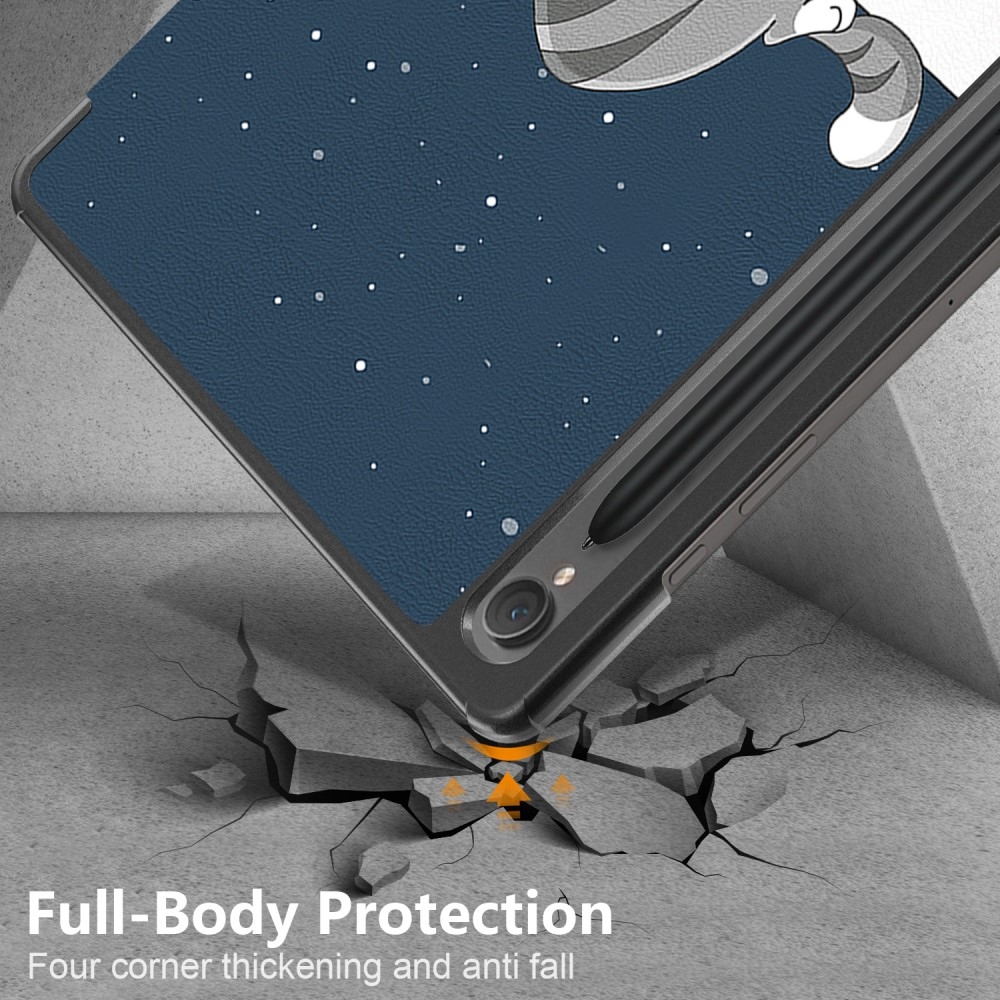 Print chytré zatváracie púzdro na Samsung Galaxy Tab S9 FE - mačka