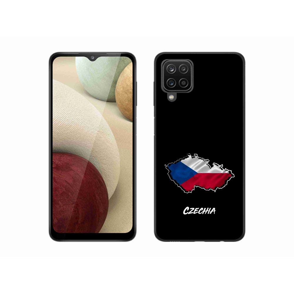 Gélový kryt mmCase na Samsung Galaxy A12 - Czechia čierne pozadie