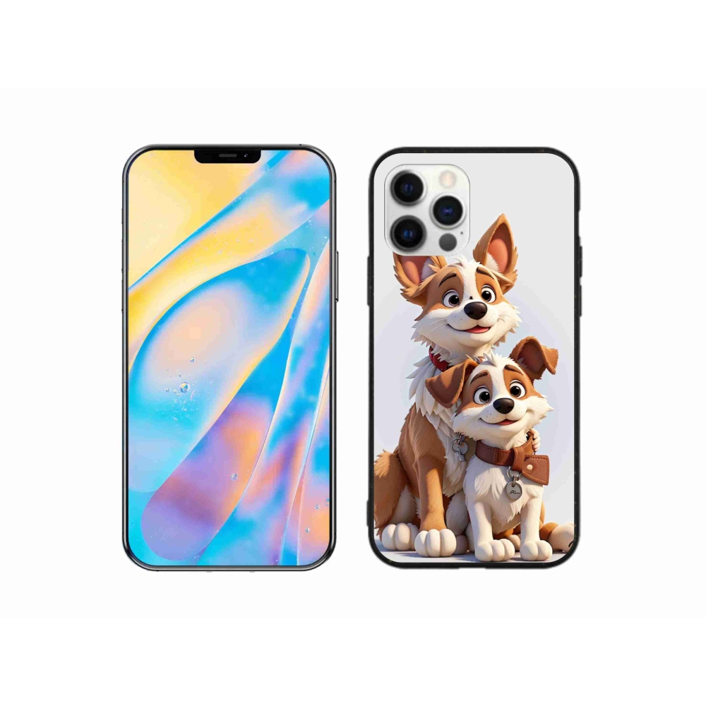 Gélový kryt mmCase na iPhone 12 Pro - kreslenie psy