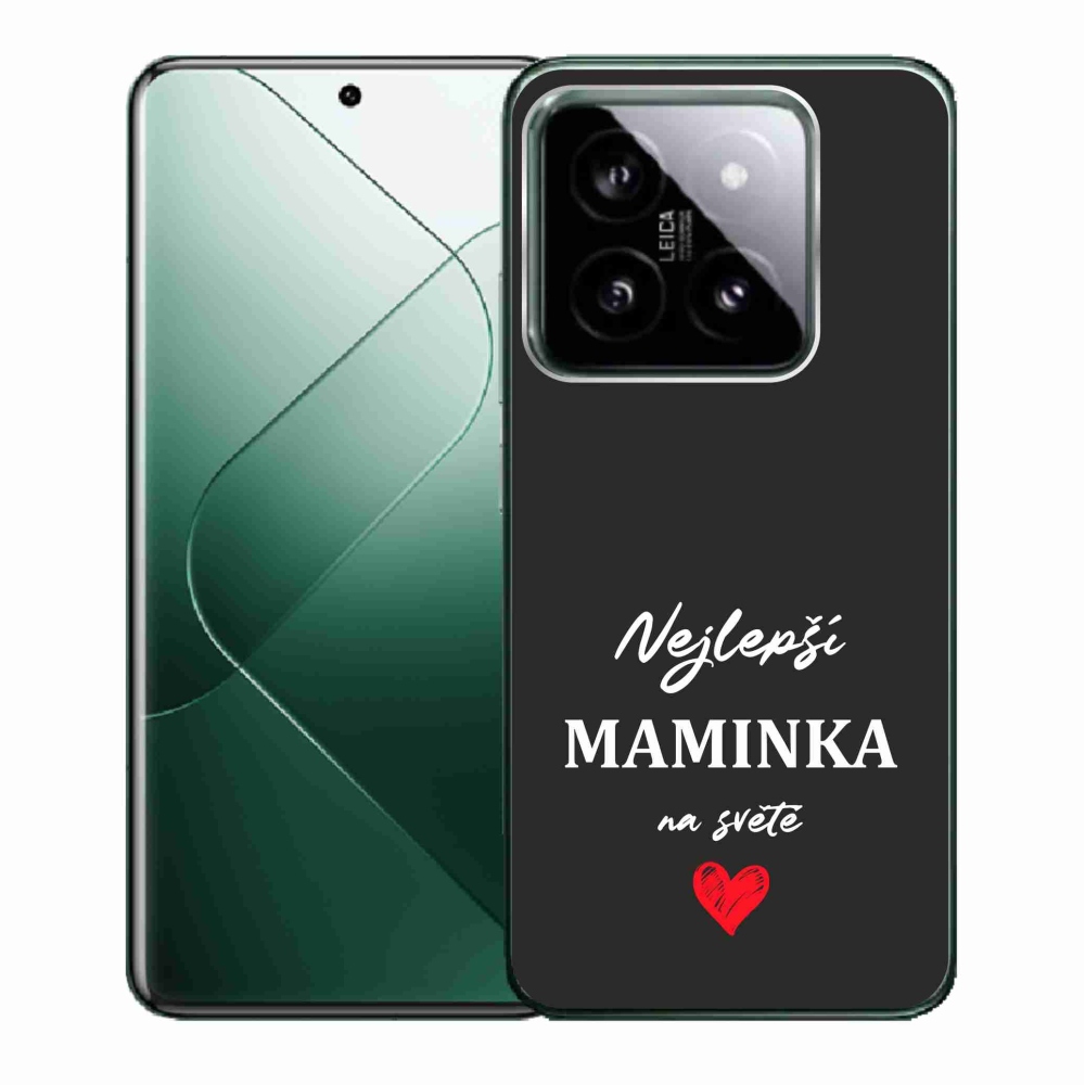 Gélový kryt mmCase na Xiaomi 14 - najlepšia mamička 1 čierne pozadie