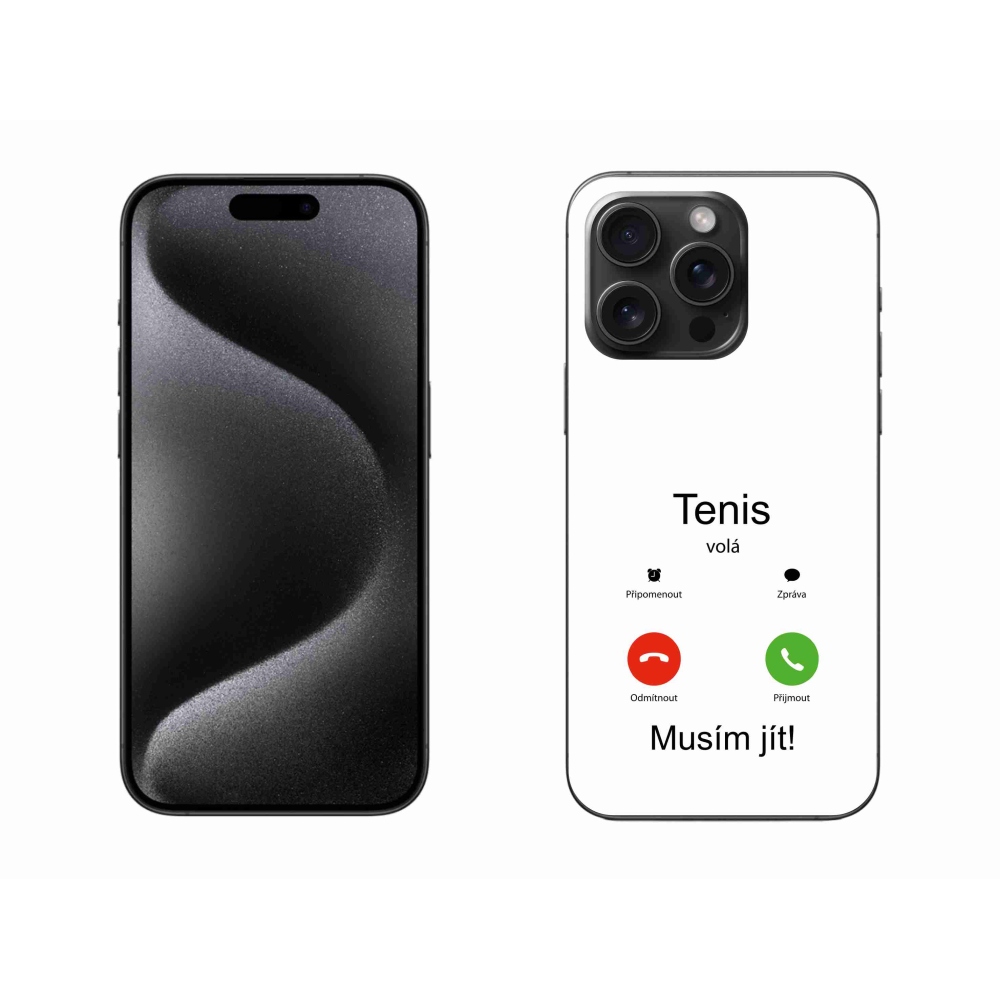Gélový kryt mmCase na iPhone 15 Pro Max - tenis volá biele pozadie