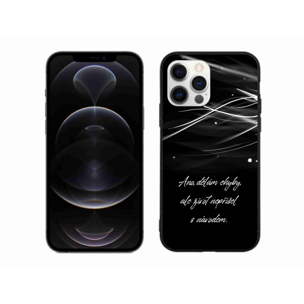Gélový kryt mmCase na iPhone 12 Pro Max - citát čierne pozadie