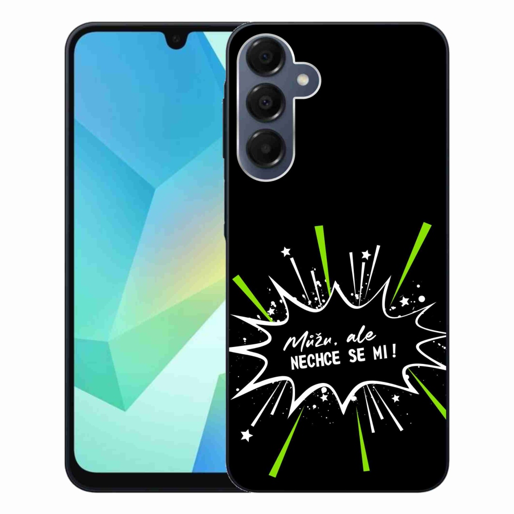 Gélový kryt mmCase na Samsung Galaxy A16 4G/5G - vtipný text 11 čierne pozadie