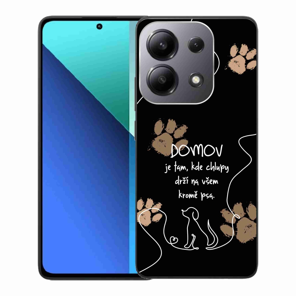 Gélový kryt mmCase na Xiaomi Redmi Note 13 - psí motív čierne pozadie