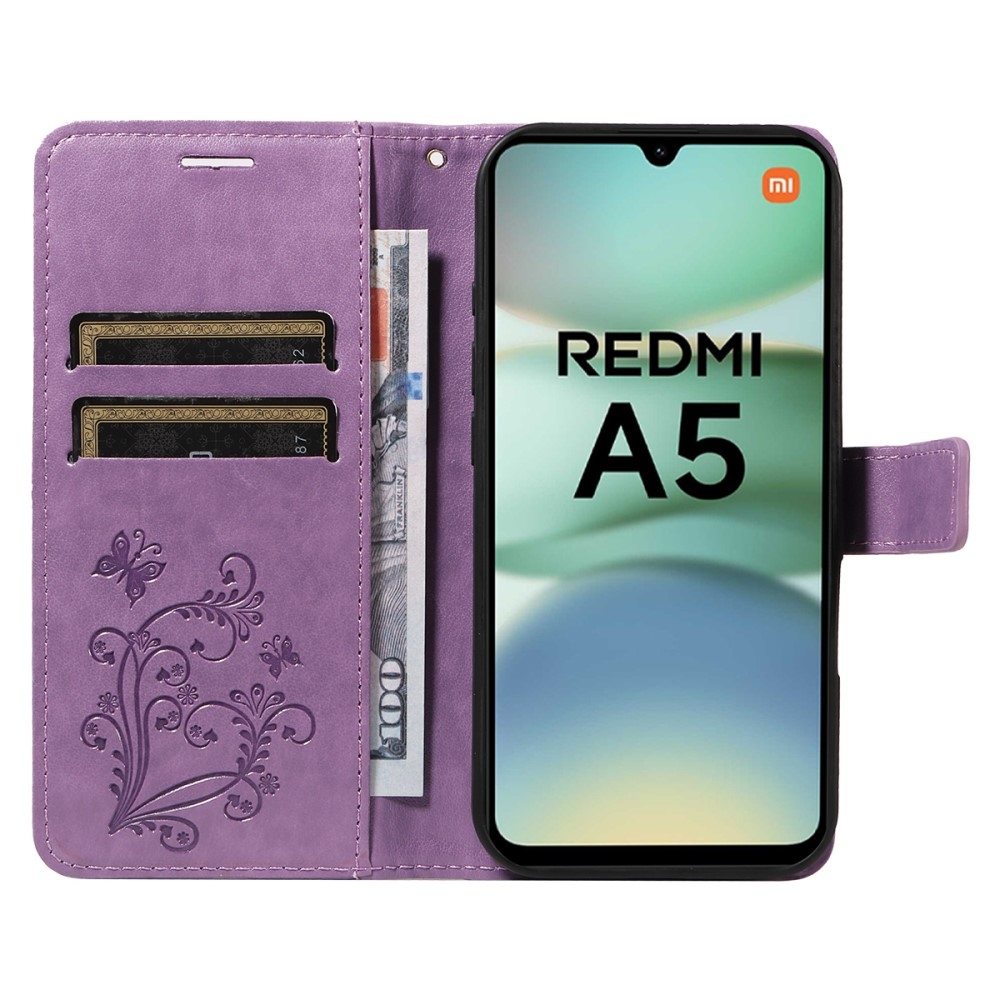 Big Butterfly knižkové puzdro na Xiaomi Redmi A5 (171.7x77.8x8.3mm) - fialové