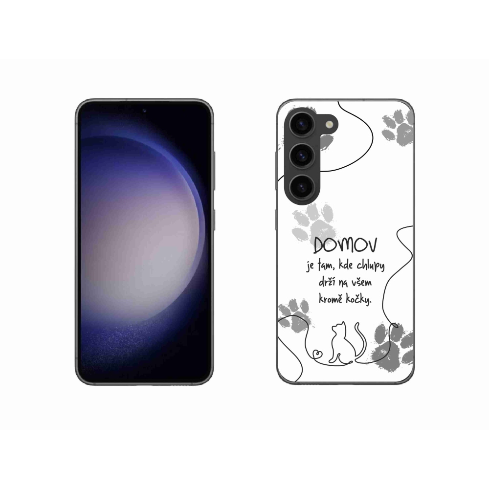 Gélový kryt mmCase na Samsung Galaxy S23 5G - mačacie motív biele pozadie