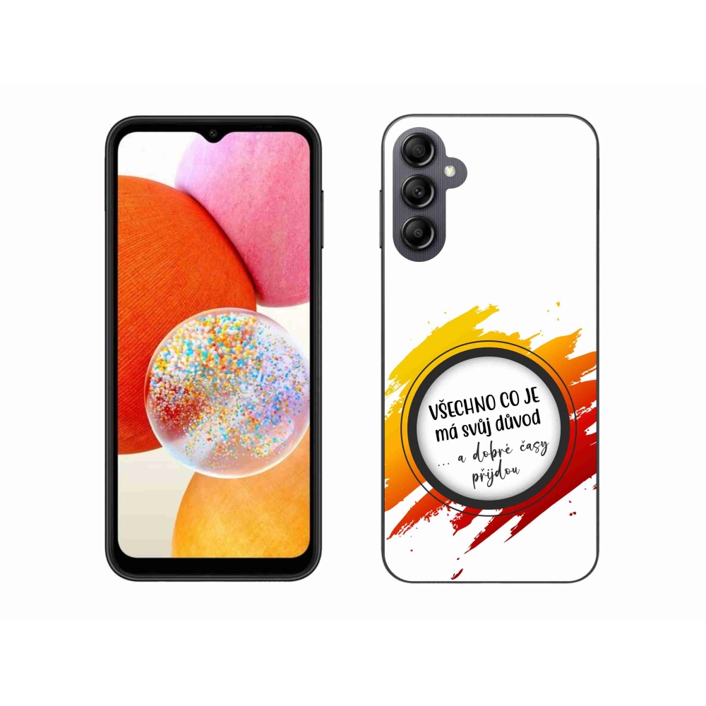 Gélový kryt mmCase na Samsung Galaxy A14 4G/5G - citát 3 biele pozadie