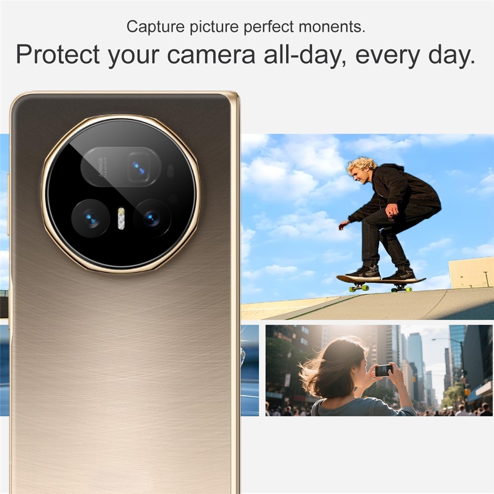 IMK sklo šošovky fotoaparátu na mobil Honor Magic V5 s aplikačným rámčekom - čierne