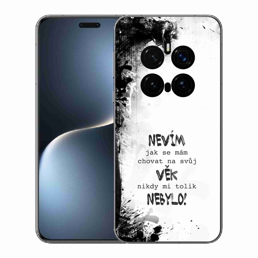 Gélový kryt mmCase na Honor Magic 7 Pro 5G - vtipný text 14 biele pozadie