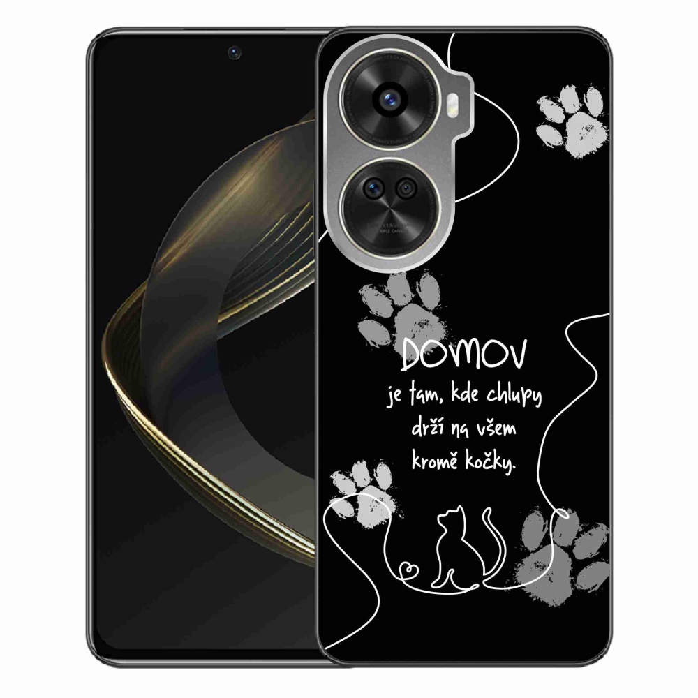 Gélový kryt mmCase na Huawei Nova 12 SE - mačacie motív čierne pozadie