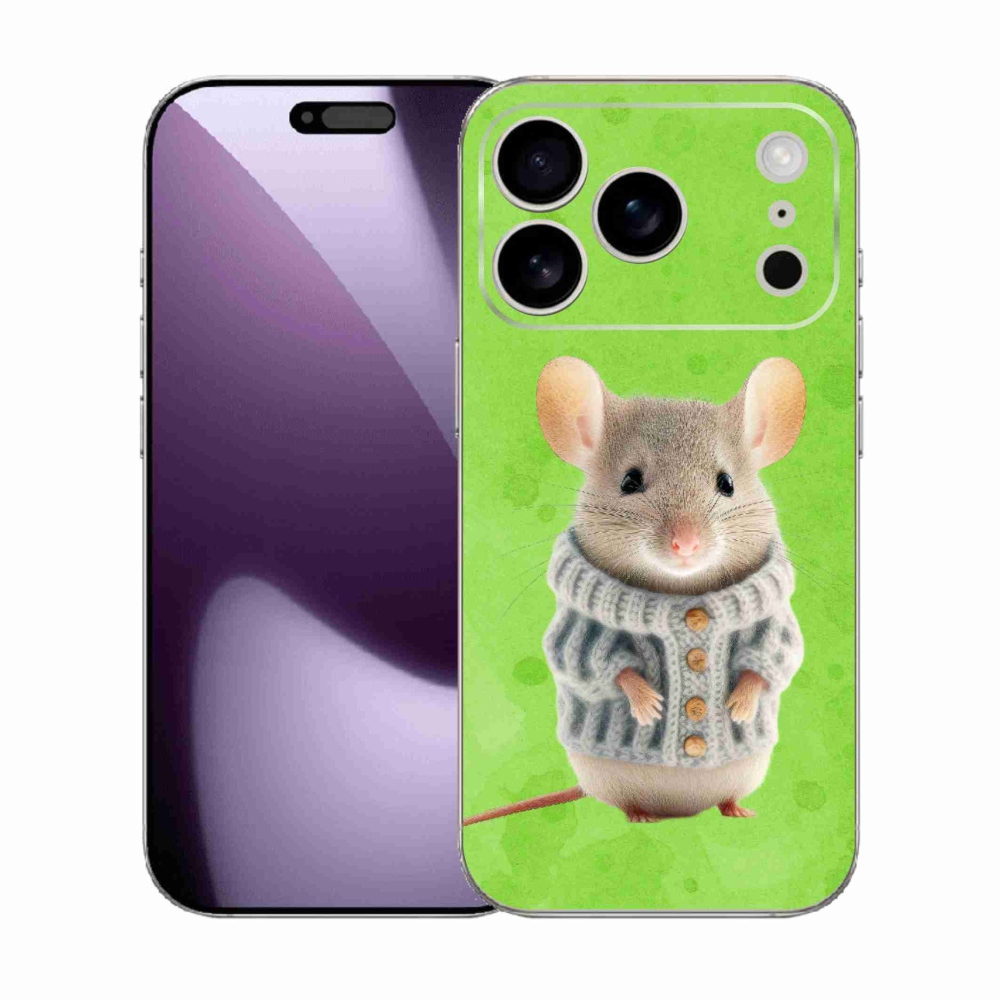 Gélový kryt mmCase na iPhone 17 Pro - myška vo svetri