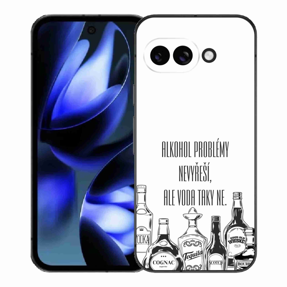 Gélový kryt mmCase na Google Pixel 9a - vtipný text biele pozadie