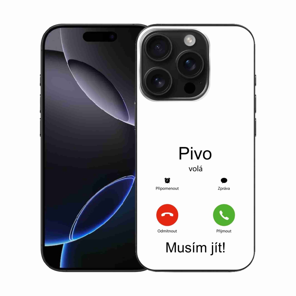 Gélový kryt mmCase na iPhone 16 Pro - pivo volá biele pozadie