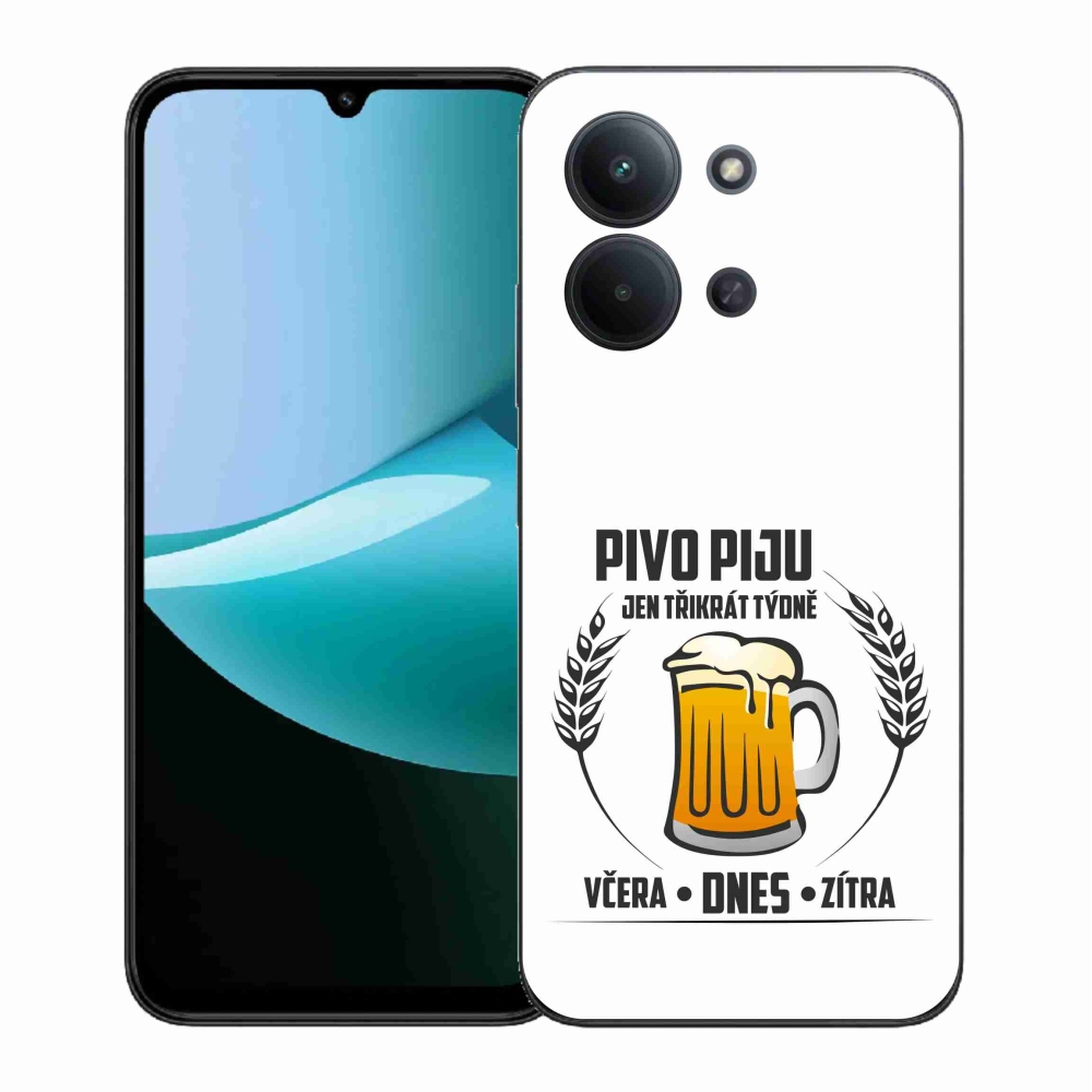 Gélový kryt mmCase na Xiaomi Redmi 15C 4G (171mm)/Poco C85 4G (171mm) - pivný motív biele pozadie