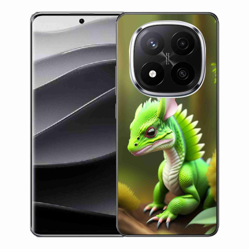 Gélový kryt mmCase na Xiaomi Redmi Note 14 Pro+ 5G - zelený dráčik