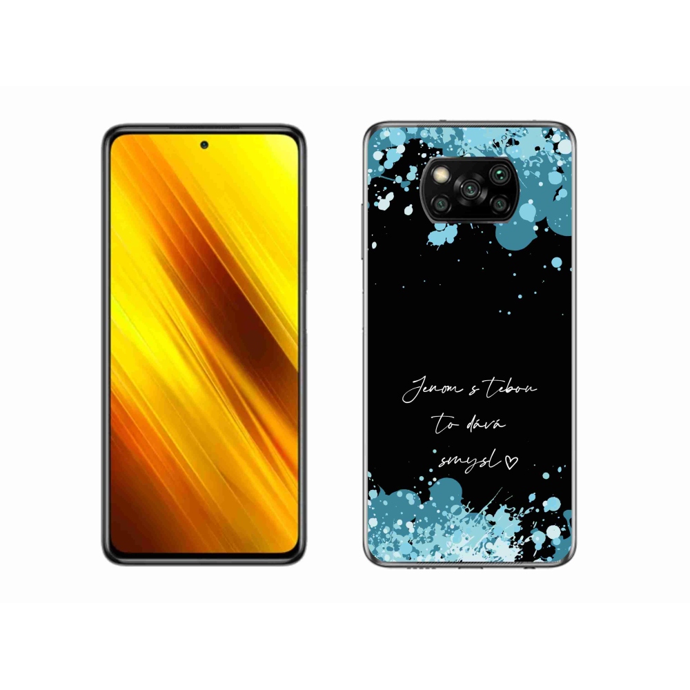 Gélový kryt mmCase na Xiaomi Poco X3 - zamilovaný text čierne pozadie