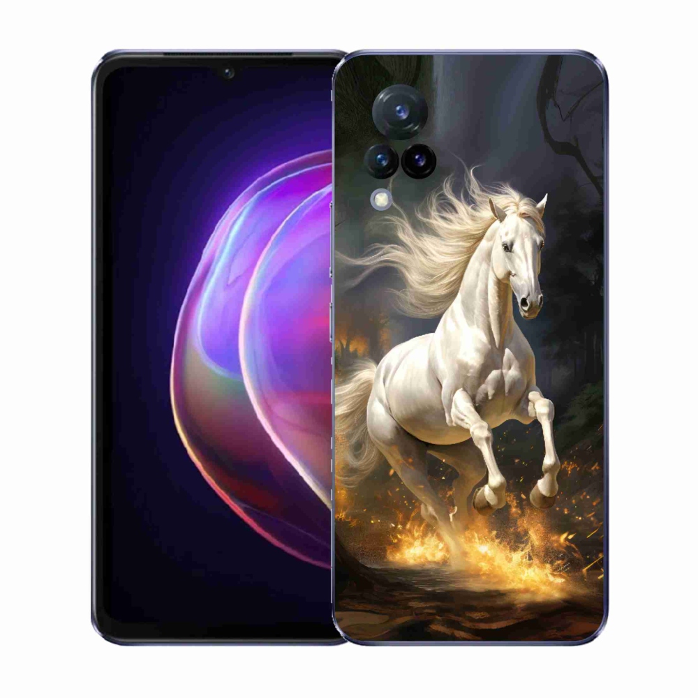 Gélový kryt mmCase na Vivo V21 4G/5G - biely kôň 2