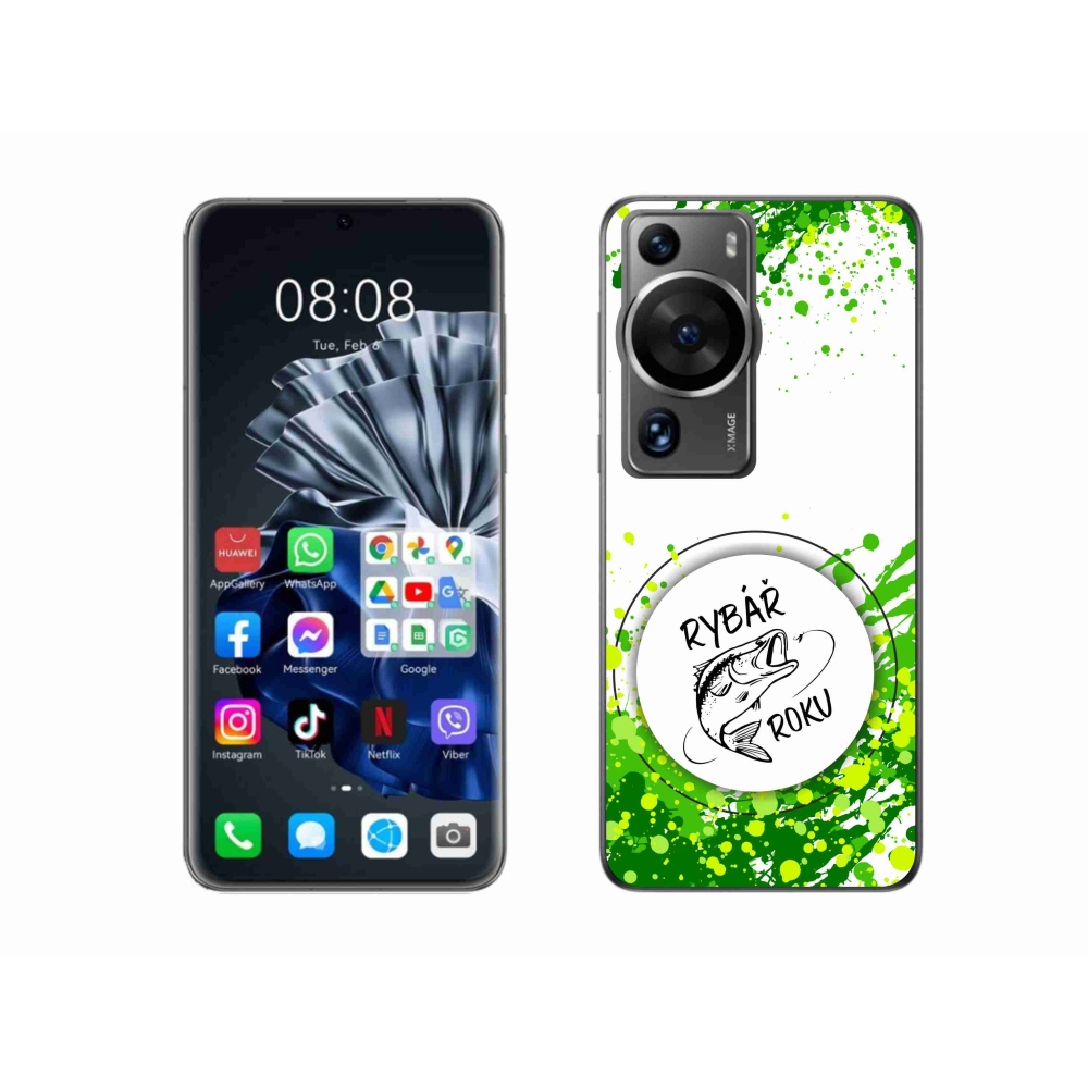 Gélový kryt mmCase na Huawei P60 Pro - rybár roka biele pozadie