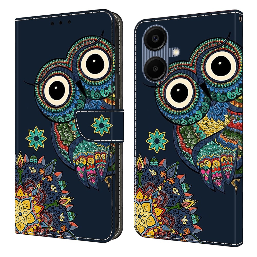 Smooth knižkové puzdro na Samsung Galaxy A07 4G - sova a mandala