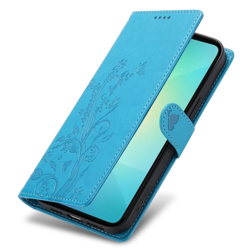 Flowery knižkové púzdro na Samsung Galaxy A07 4G - modré