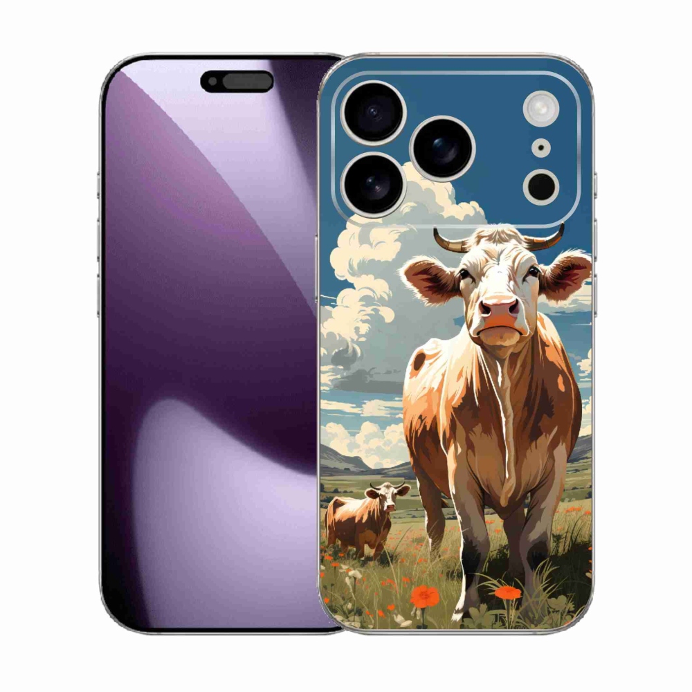 Gélový kryt mmCase na iPhone 17 Pro - kravy na lúke