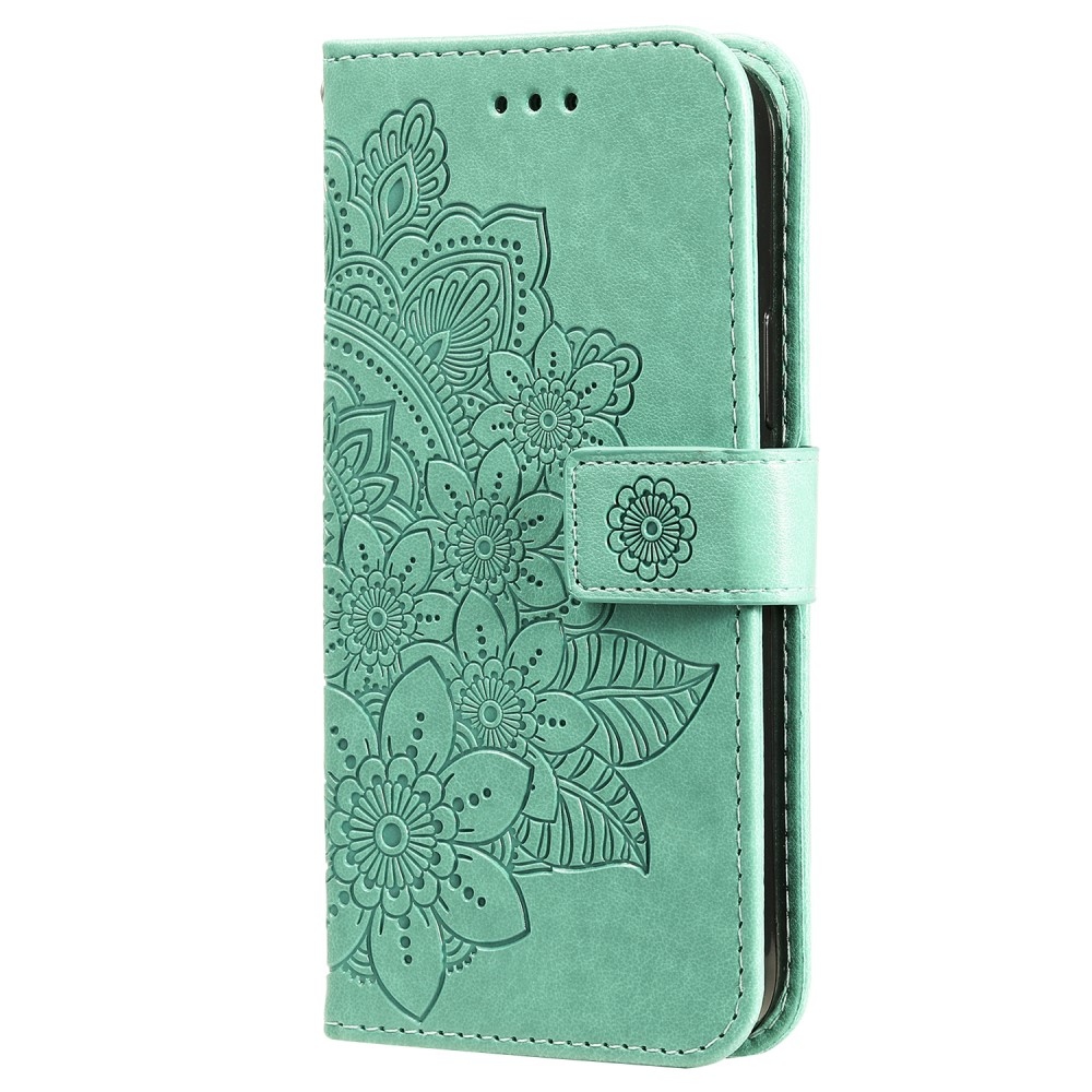 Mandala knižkové púzdro na Xiaomi Redmi Note 13 Pro+ 5G - modrozelené