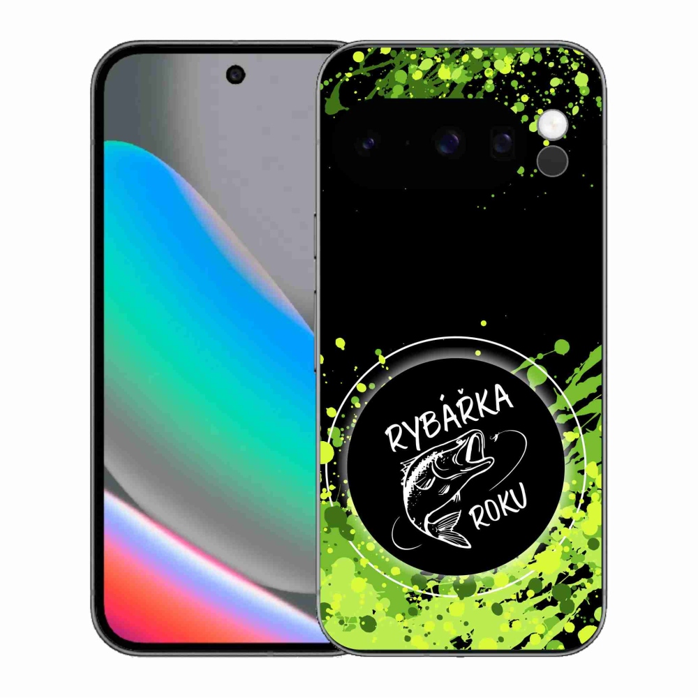 Gélový kryt mmCase na Google Pixel 10 Pro - rybárka roku čierne pozadie