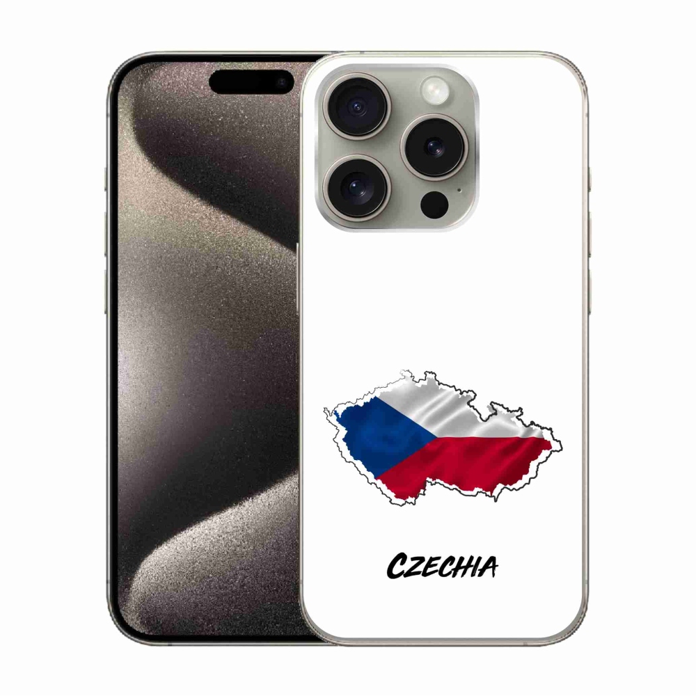 Gélový kryt mmCase na iPhone 15 Pro - Czechia biele pozadie