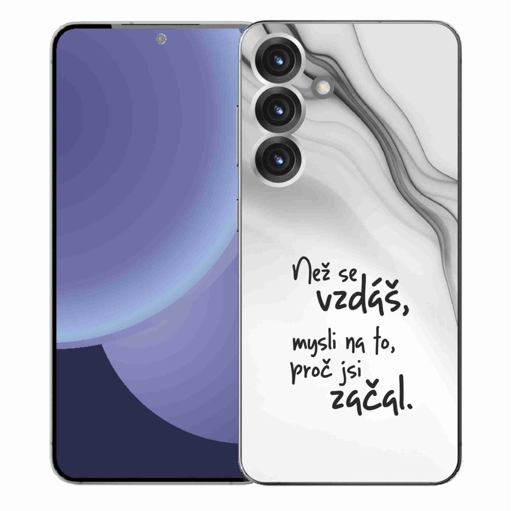 Gélový kryt mmCase na Samsung Galaxy S25+ - citát 2 biele pozadie