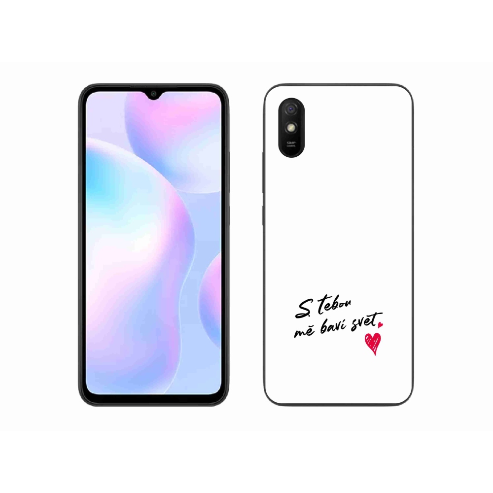 Gélový kryt mmCase na Xiaomi Redmi 9AT - zamilovaný text 1 biele pozadie