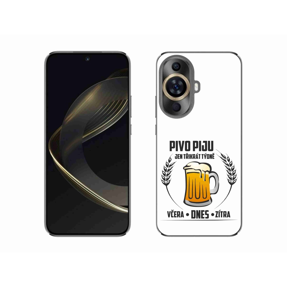 Gélový kryt mmCase na Huawei Nova 11 - pivný motív biele pozadie