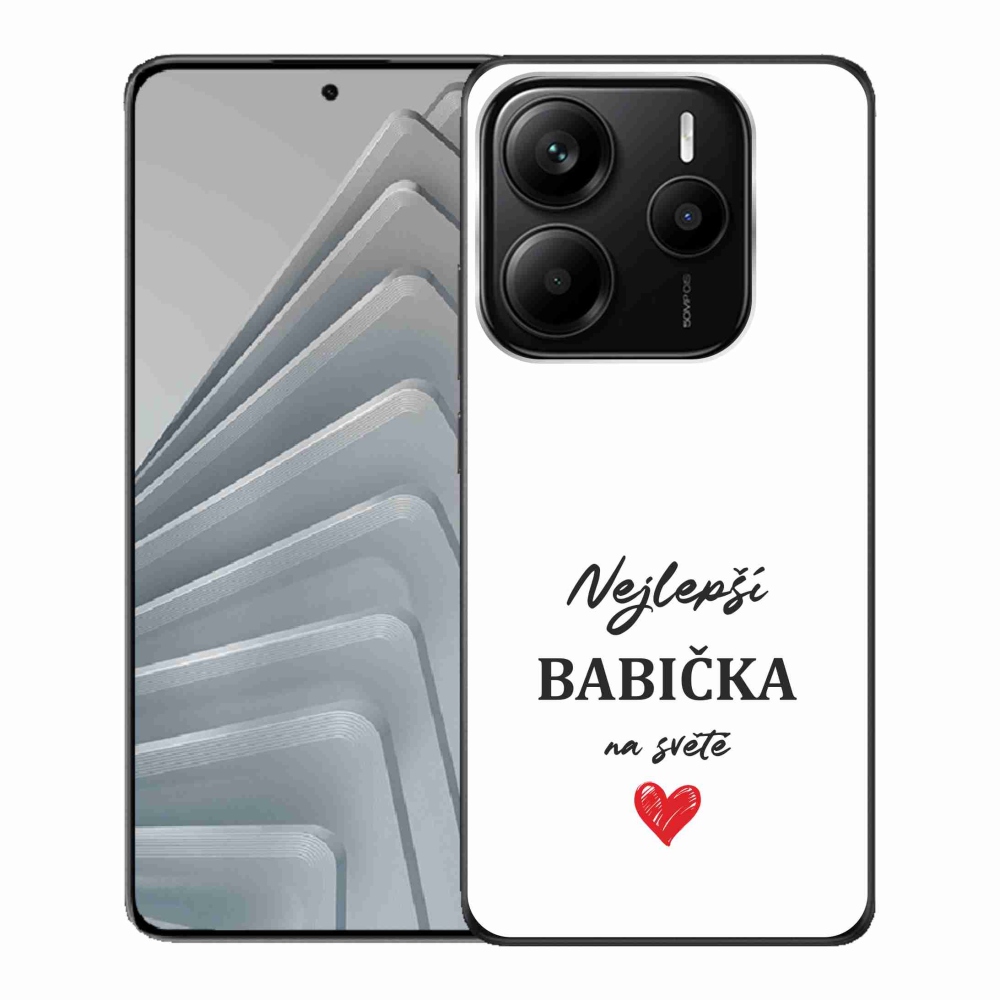 Gélový kryt mmCase na Xiaomi Redmi Note 14 5G - najlepšia babička 1 biele pozadie