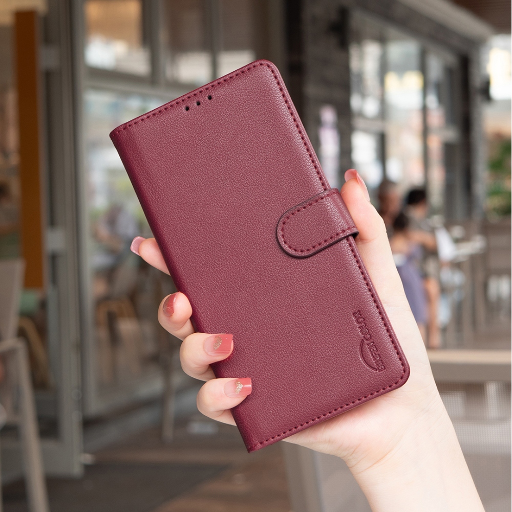 BINFEN knižkové púzdro na Xiaomi Redmi 15 5G (169mm) - červené