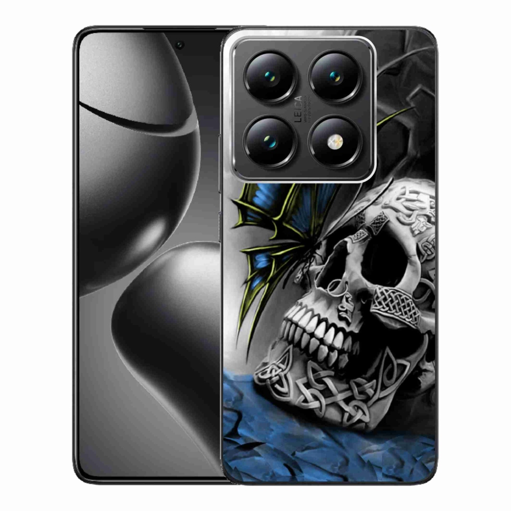 Gélový kryt mmCase na Xiaomi 14T Pro - motýľ a lebka