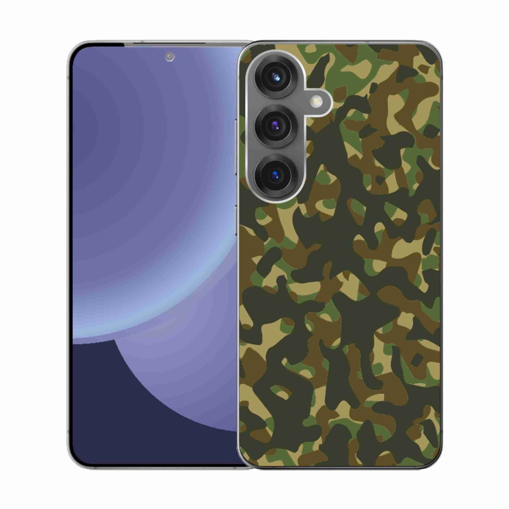 Gélový kryt mmCase na Samsung Galaxy S25 - maskáčový vzor 1