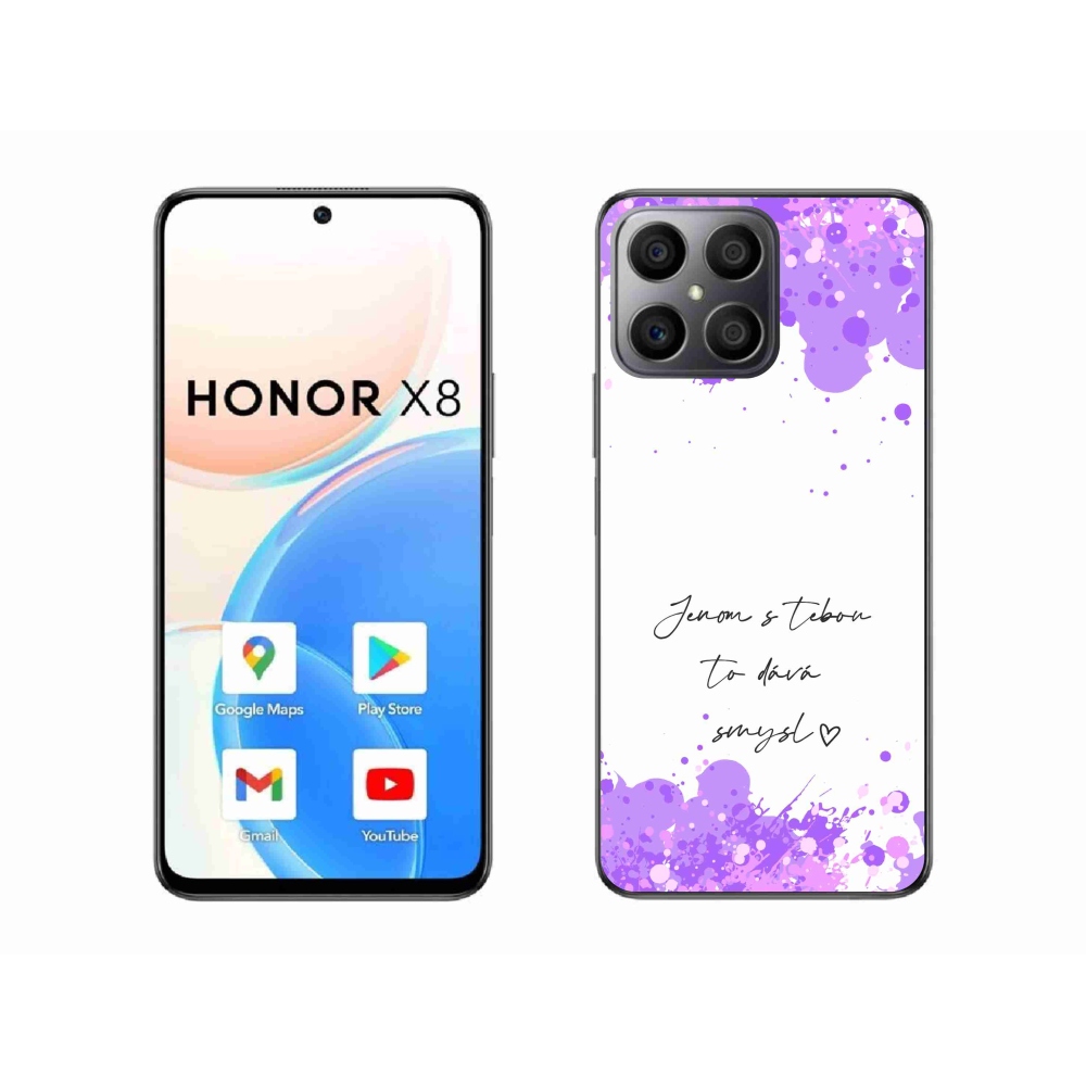Gélový kryt mmCase na Honor X8 4G - zamilovaný text biele pozadie