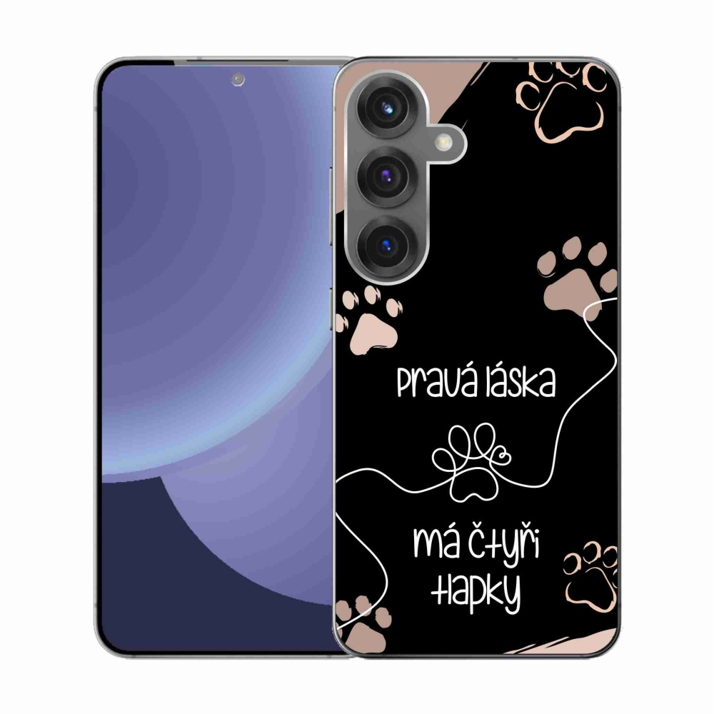 Gélový kryt mmCase na Samsung Galaxy S25 - psí motív 1 čierne pozadie