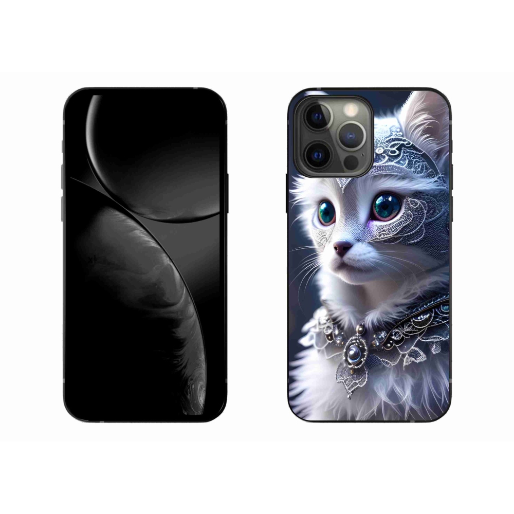 Gélový kryt mmCase na iPhone 13 Pro Max - biela mačka