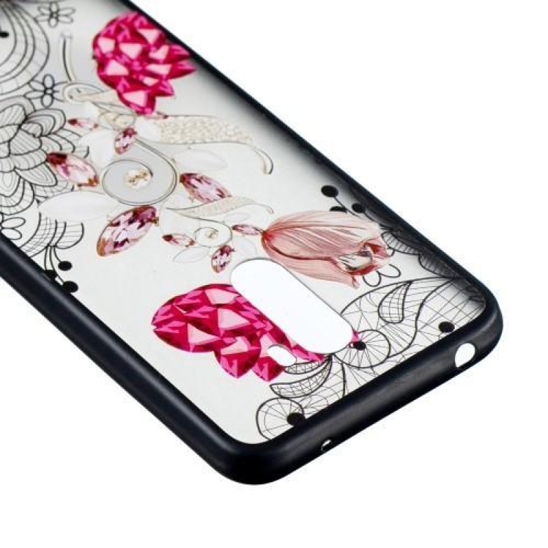 Lace gélový obal s plastovými zády pre Xiaomi Pocophone F1 - kvet