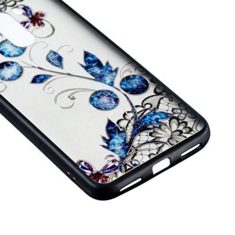 Lace gélový obal s plastovými zády pre Xiaomi Pocophone F1 - motýľe