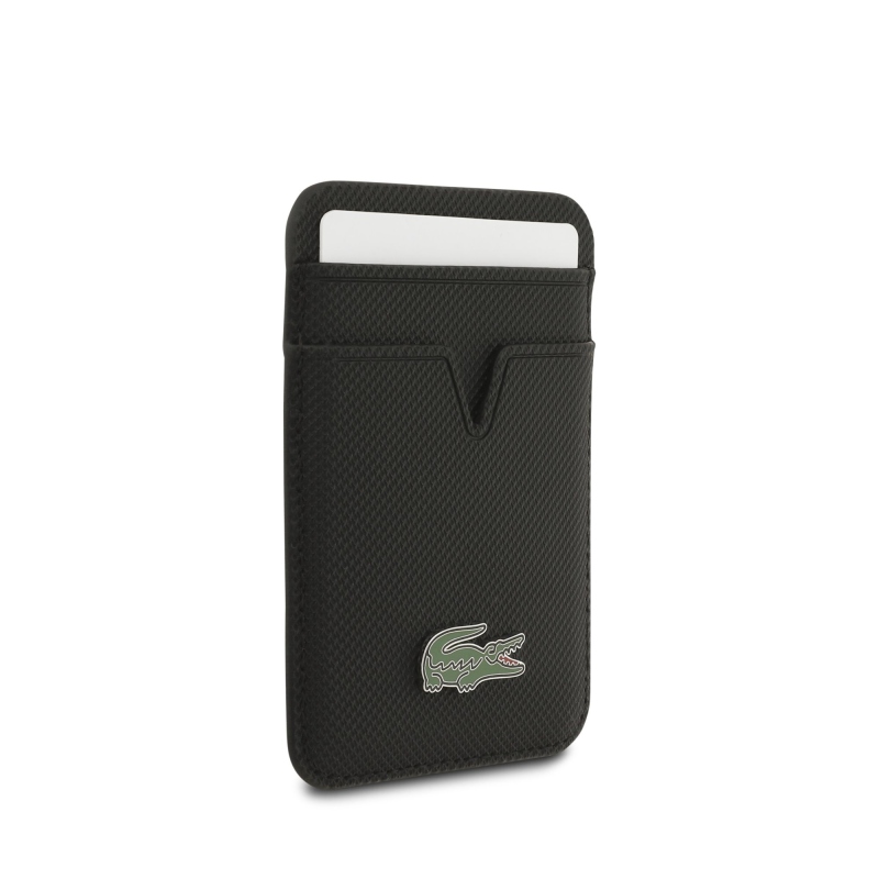 Lacoste Iconic Petit Pique MagSafe zadný kryt + peňaženka pre iPhone 18 Pro, čierna