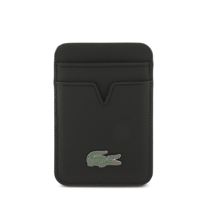 Lacoste Iconic Petit Pique MagSafe zadný kryt + peňaženka pre iPhone 18 Pro Max, čierna