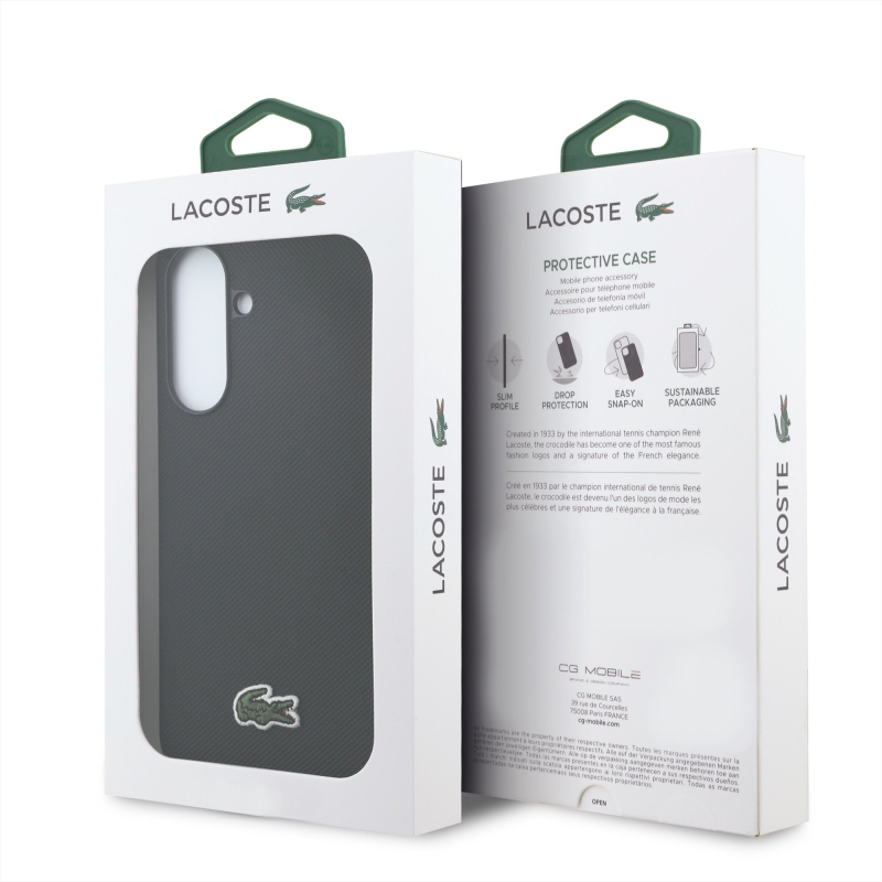 Lacoste Iconic Petit Pique Woven Logo MagSafe zadný kryt pre Samsung Galaxy A37 Black