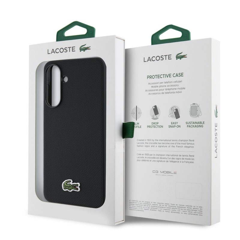 Lacoste Iconic Petit Pique Woven Logo MagSafe zadný kryt pre Samsung Galaxy A56 Black